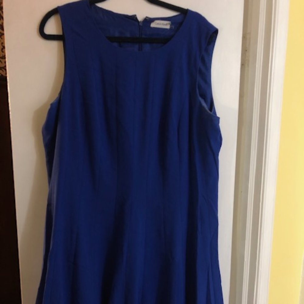 Calvin Klein Cobolt Blue Fit and Flare Dress